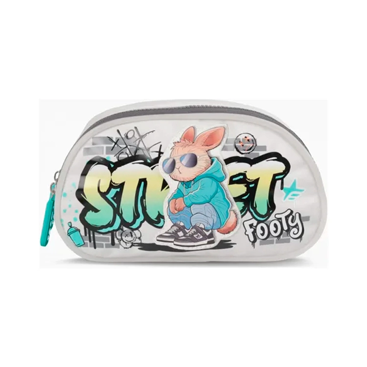 Cartuchera Escolar Footy 2026 Street Style Blanca 2 cierres Art.F264040